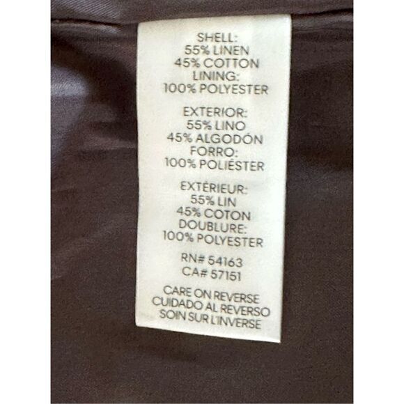 Calvin Klein Women’s Petite Linen Blend-Blazer Otter/White Size 2P - Picture 11 of 14